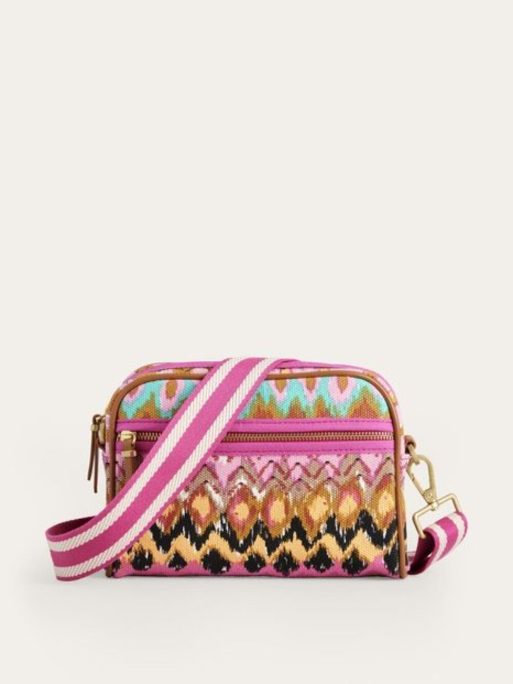 Boden Canvas Crossbody Bag Multi Ikat Small Boho Casual Colorful